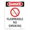 Signmission OSHA Danger Sign, Flammable No Smoking, 10in X 7in Rigid Plastic, 7" W, 10" L, Portrait OS-DS-P-710-V-1824 - alternate 1